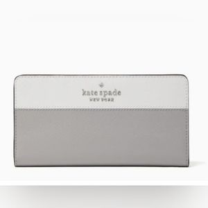 Kate Spade Staci Large Slim Bifold Colorblock Gray